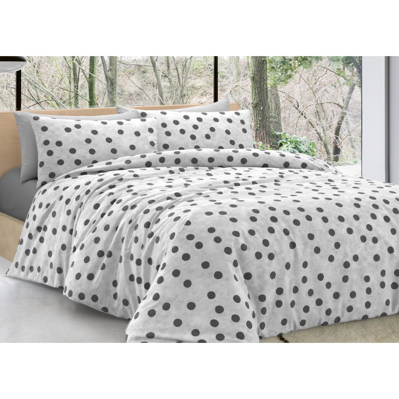 Copripiumino 100% Cotone Disegno Pois LT