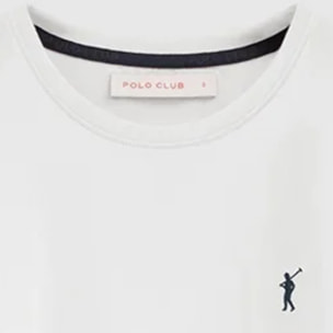 Camiseta blanca de manga corta y cuello redondo con bordado Rigby Go