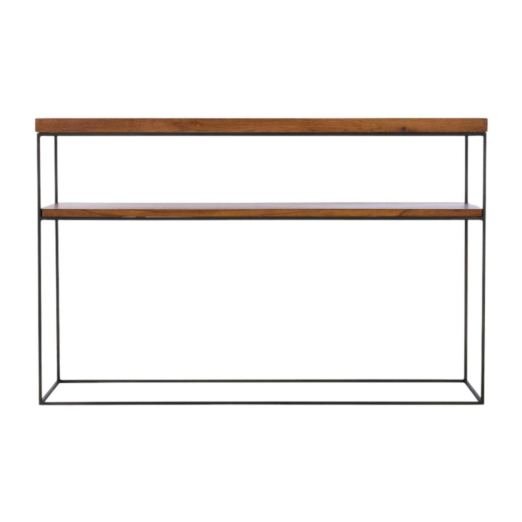 Console bois et métal double plateau OKA 120 cm