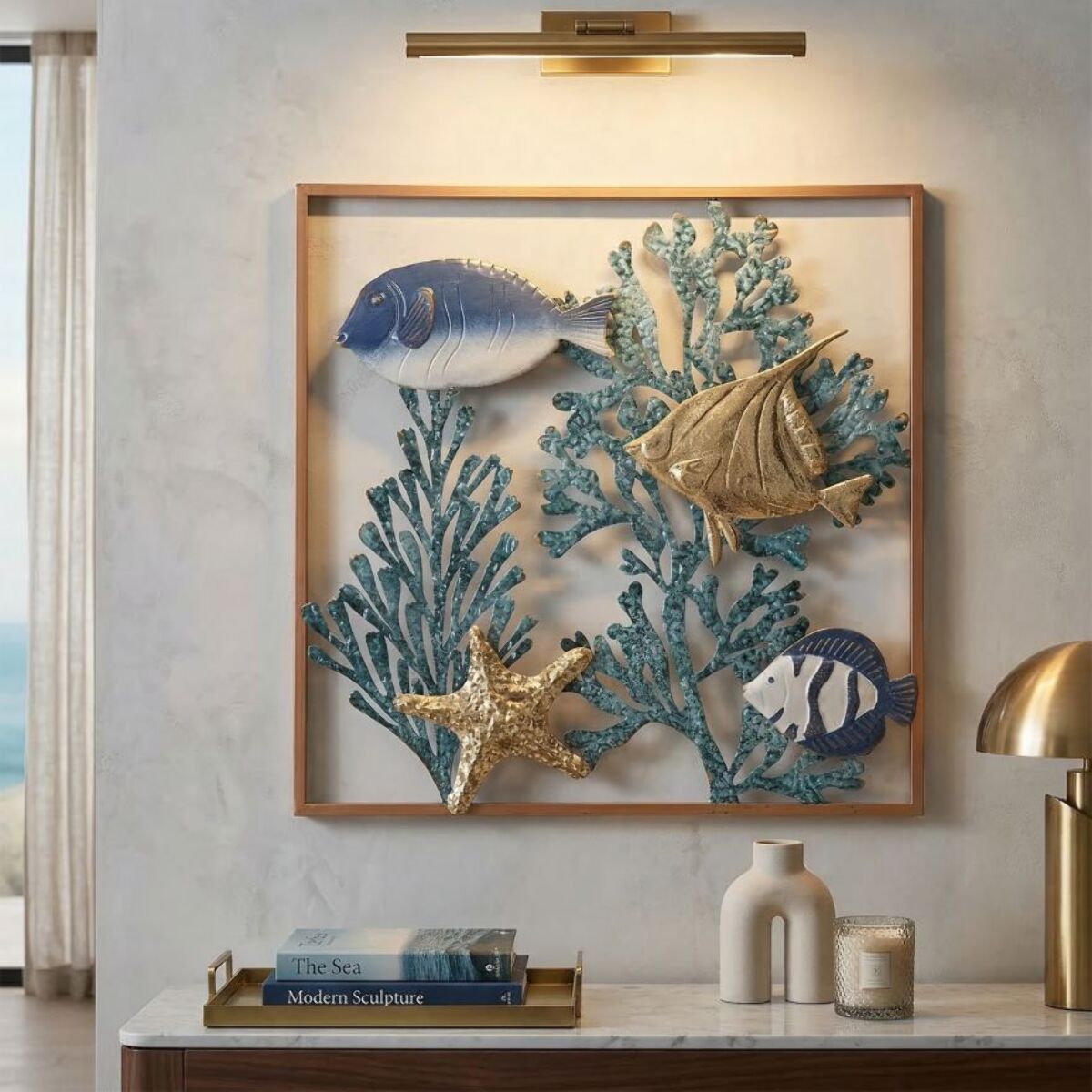 PANNELLO IN FERRO FISH CM 50,2X3,8X50,2