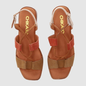 Sandalias de Serraje - Multicolor - Tacón: 4 cm