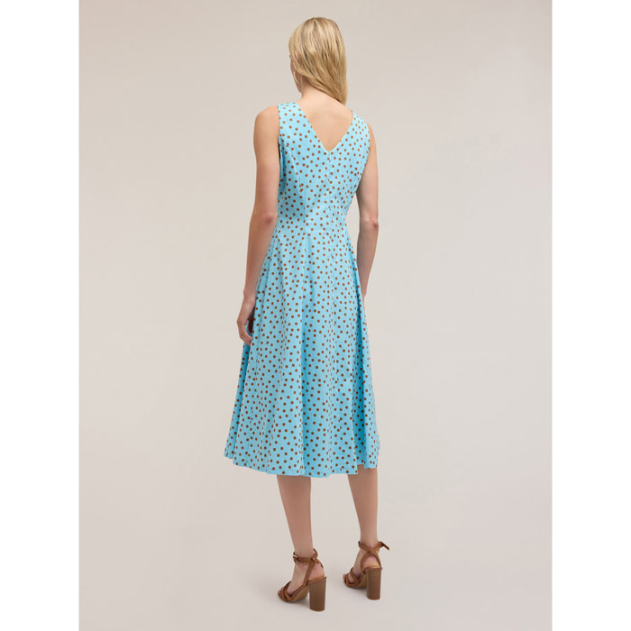 Motivi - Vestido acampanado con estampado de lunares - Light - blue
