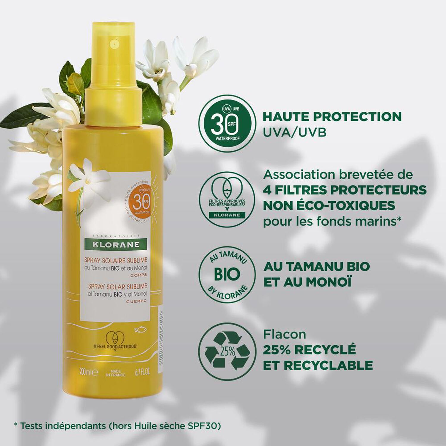Monoi et Tamanu Bio - Spray Solaire Sublime SPF 30 - 200 ml
