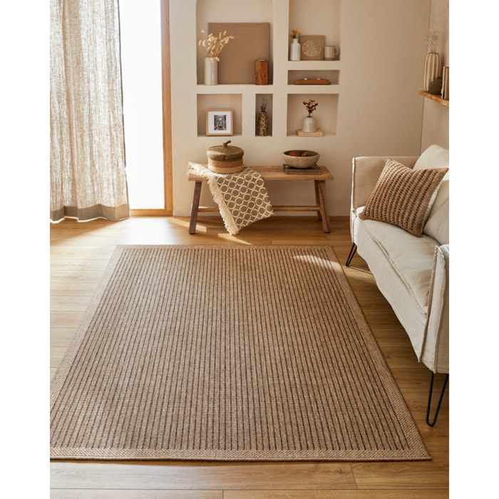 Tapis effet jute à poils ras