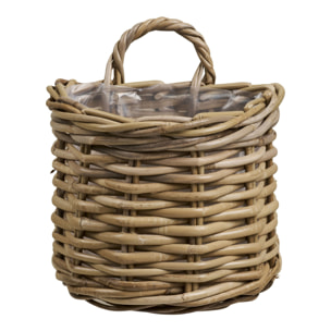 Cesta Keli in kubu rattan naturale con manico 37×23×27 cm