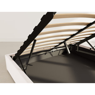 Isa - lit coffre - 160x200 cm - en velours côtelé - Beige