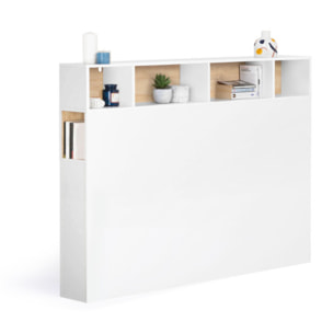 Tête de lit Léo blanche avec rangements 145cm
