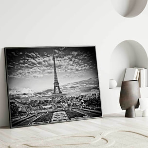 Affiche encadrée tour Eiffel noir et blanc Affiche + cadre en métal - Noir