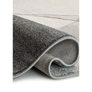 BADET Alfombra abstracta de pelo corto gris y azul, varias medidas disponibles.