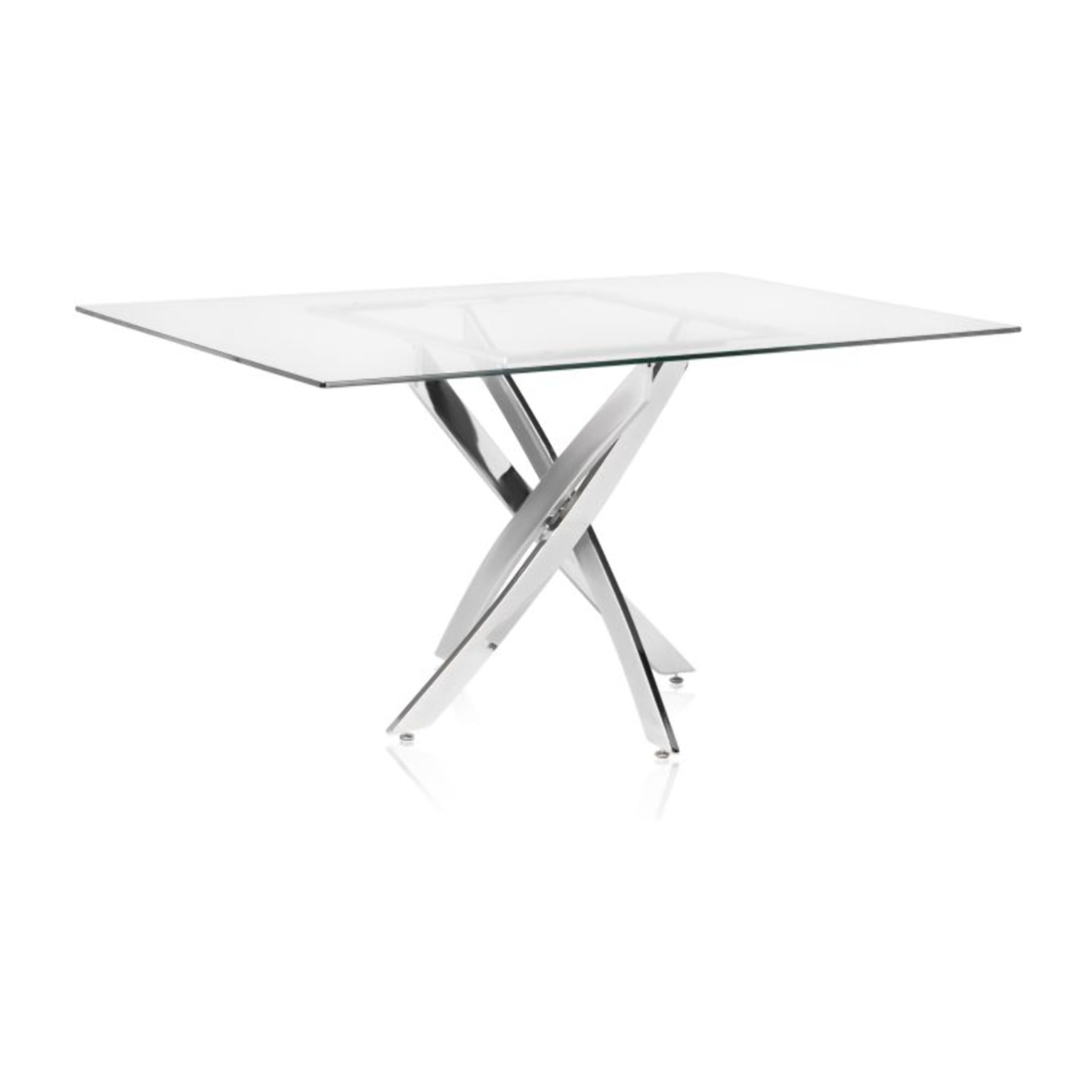 Mesa de comedor Thunder Cristal - Cromo