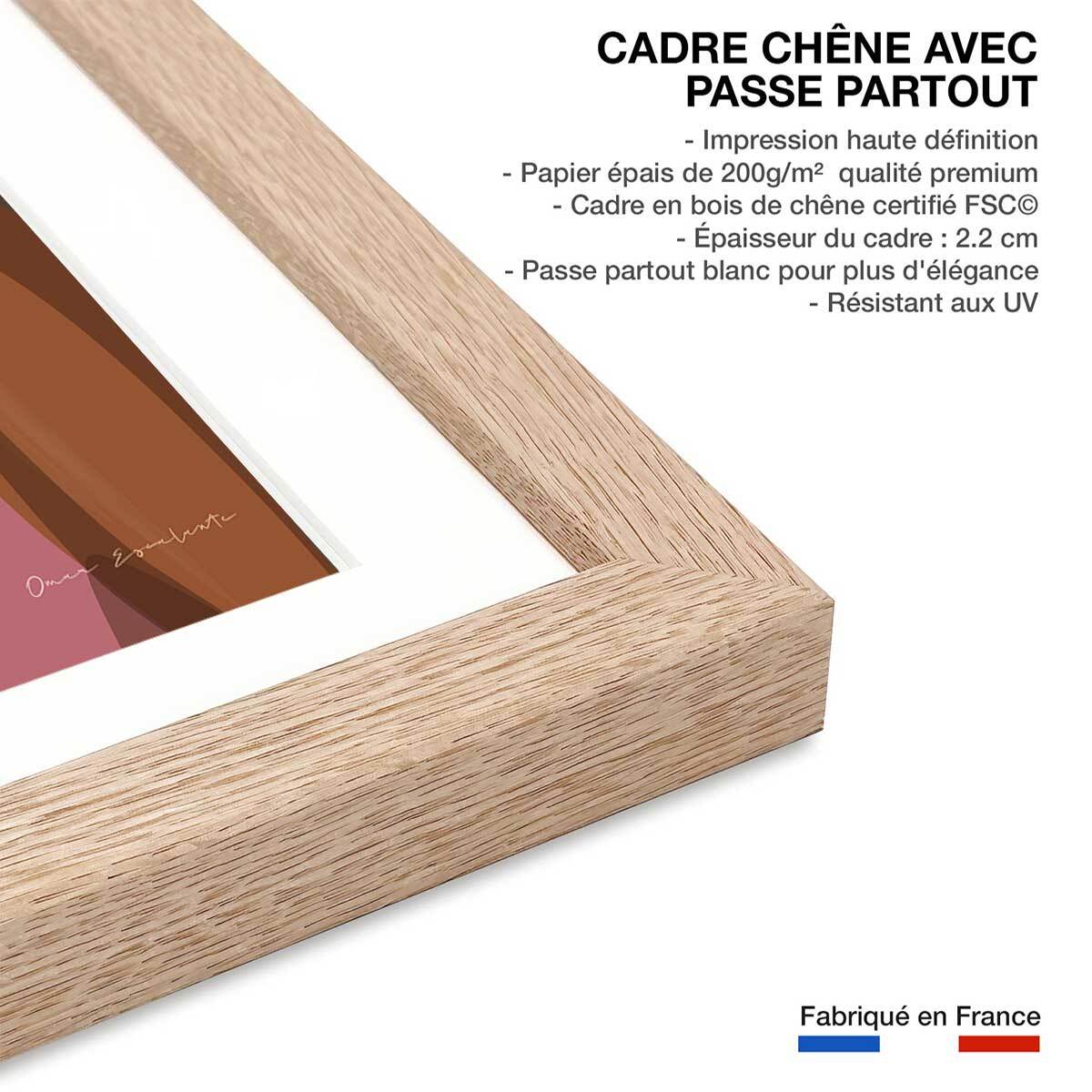 Affiche mode Créoles Affiche + cadre en bois - Chêne