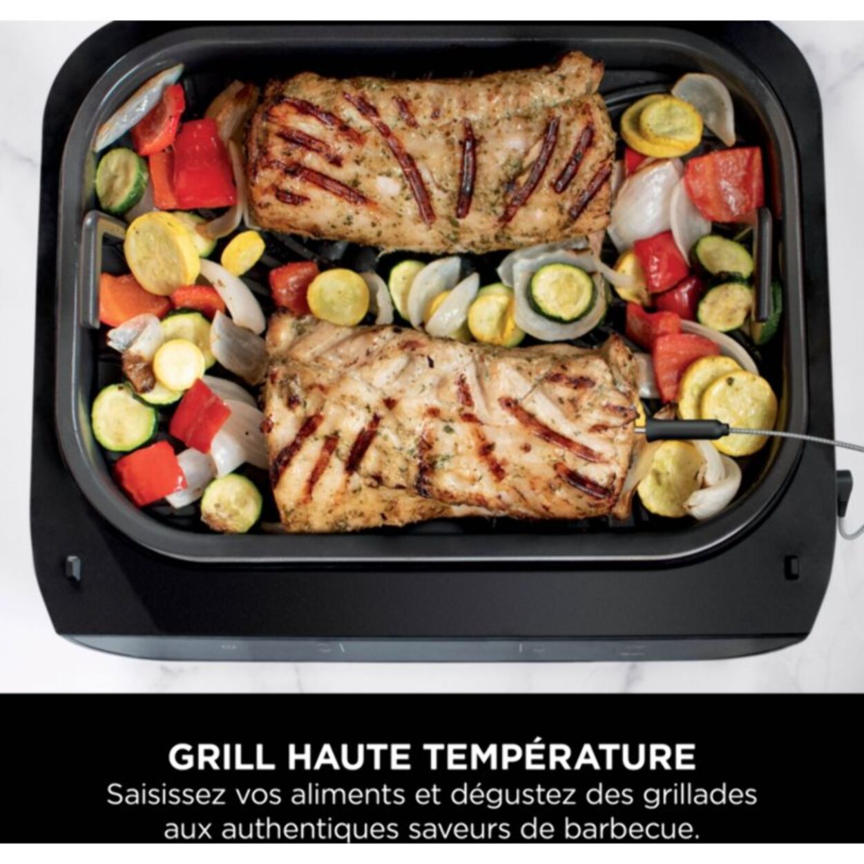 Grille-viande NINJA Foodi DG551EU thermosonde à poser, 40x27 cm