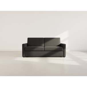 Julia - canapé lit 3 places convertible express couchage quotidien 140 cm matelas 14 cm en tissu - Noir