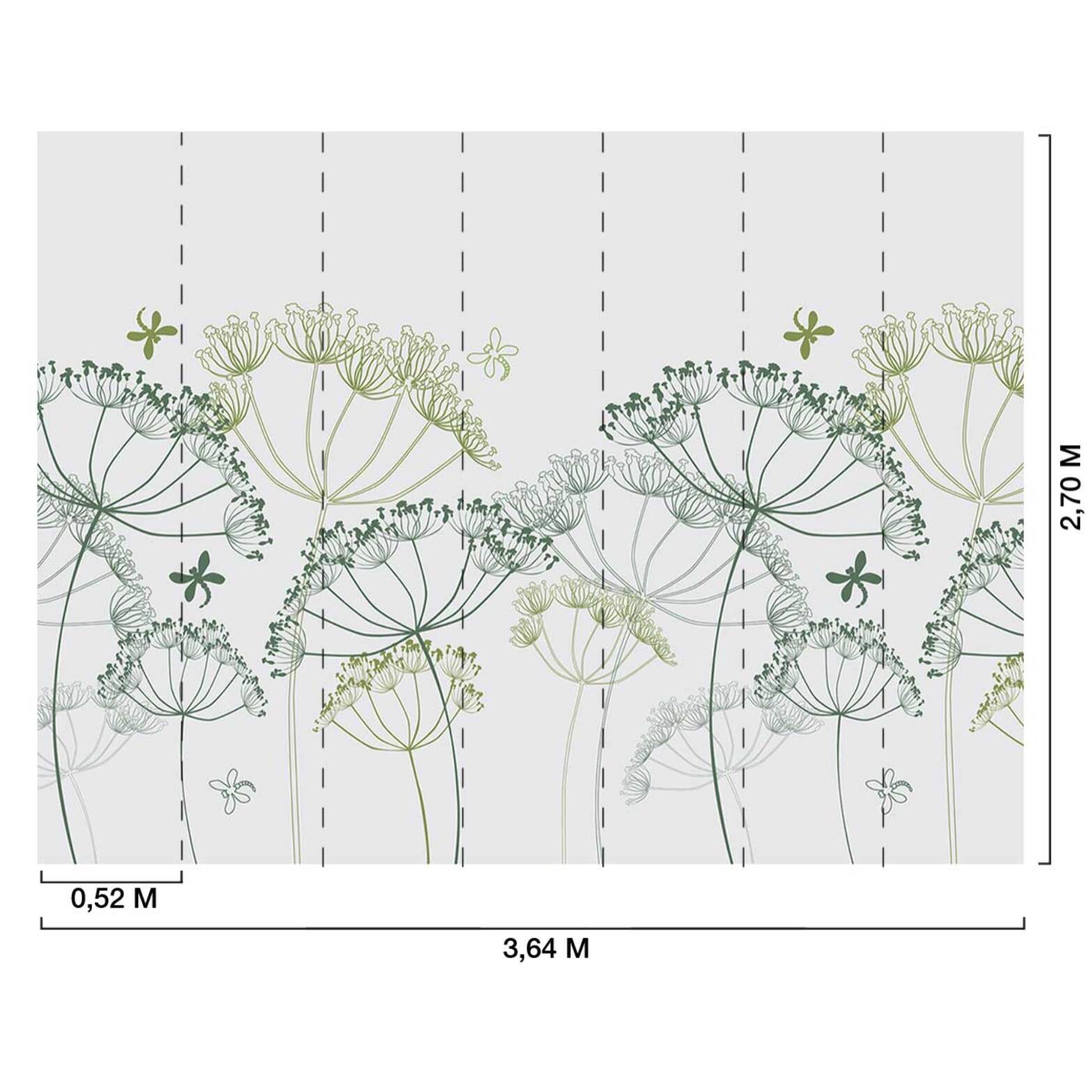 Papier peint panoramique Pissenlits et lucioles  Intissé