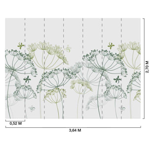 Papier peint panoramique Pissenlits et lucioles  Intissé