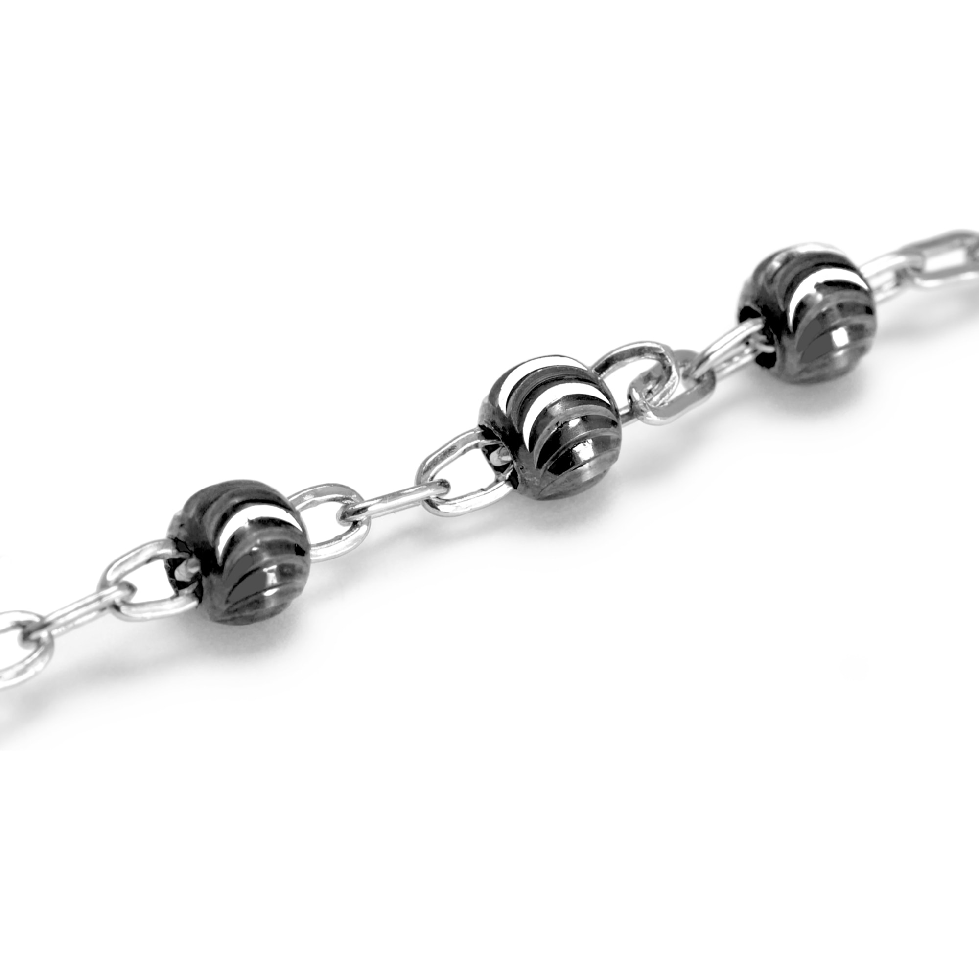 Pulsera Rosario de Plata de Ley 925  con cuentas