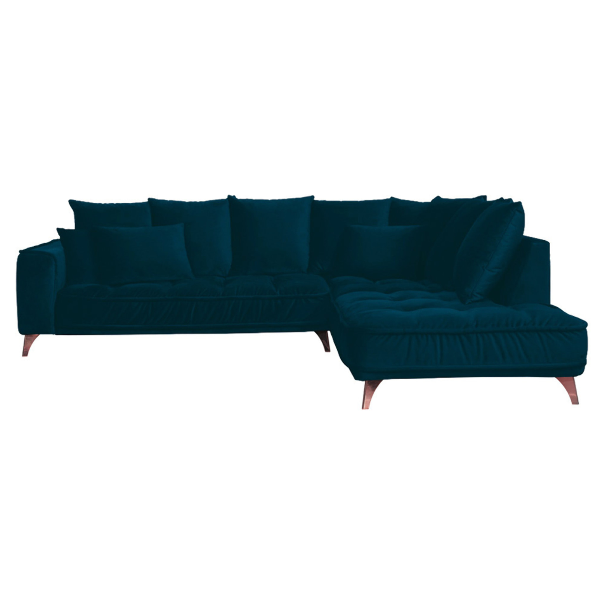 Canapé d'Angle Droit Velours Altamo, 4 Places, Housse Déhoussable, Style Scandinave