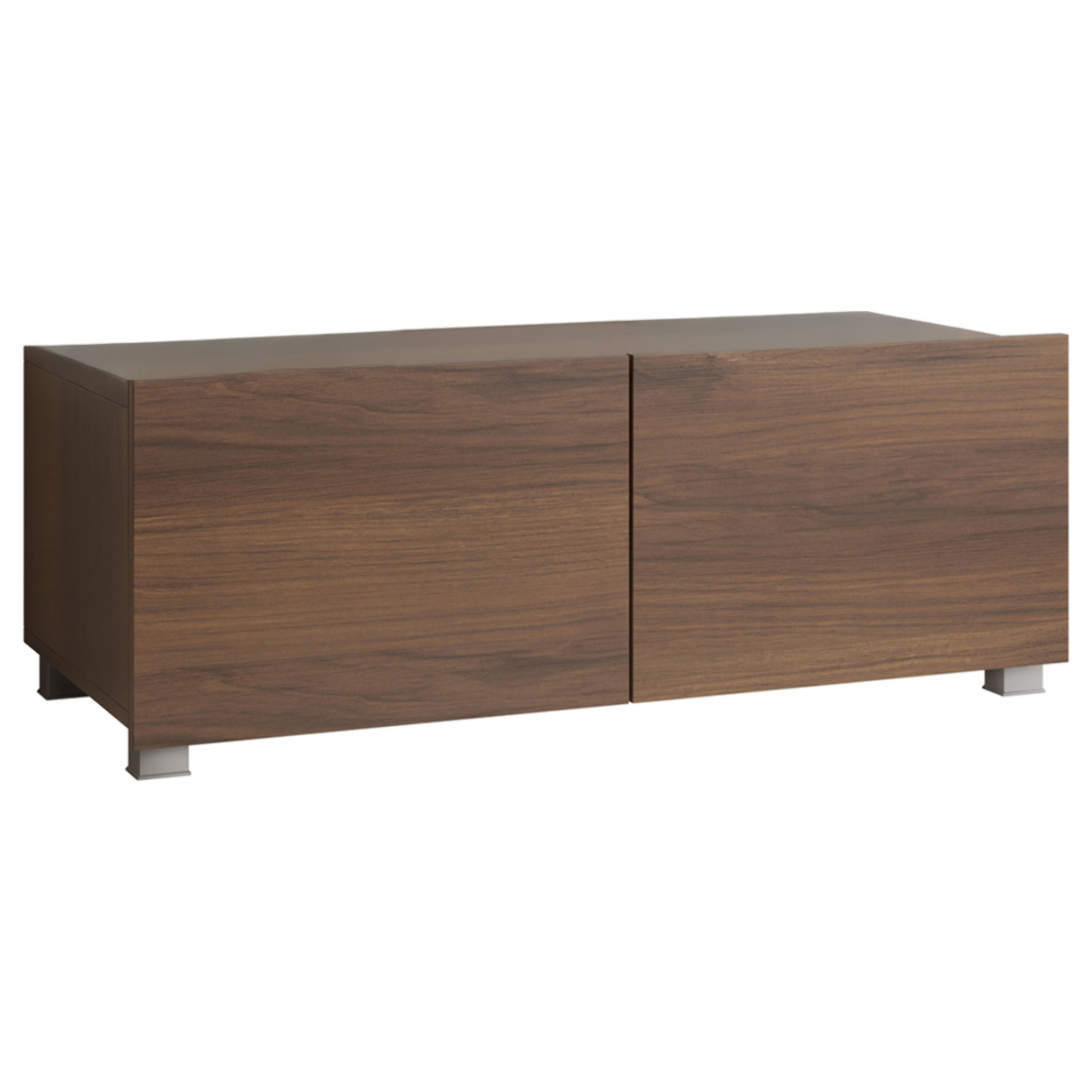 Alix - meuble tv modulable 100 cm - 2 portes - Effet noyer