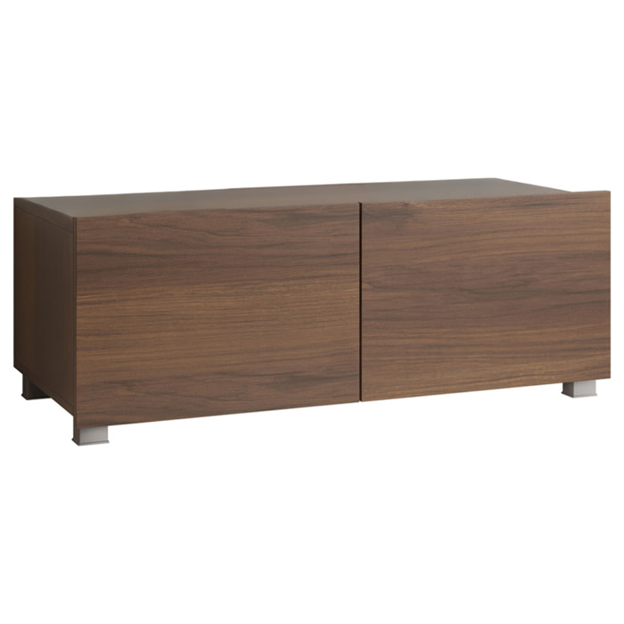 Alix - meuble tv modulable 100 cm - 2 portes - Effet noyer