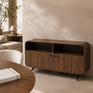 Bahut 2 portes effet bois marron OREE
