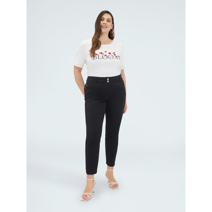 Fiorella Rubino - Pantalones Skinny de algodón - Negro