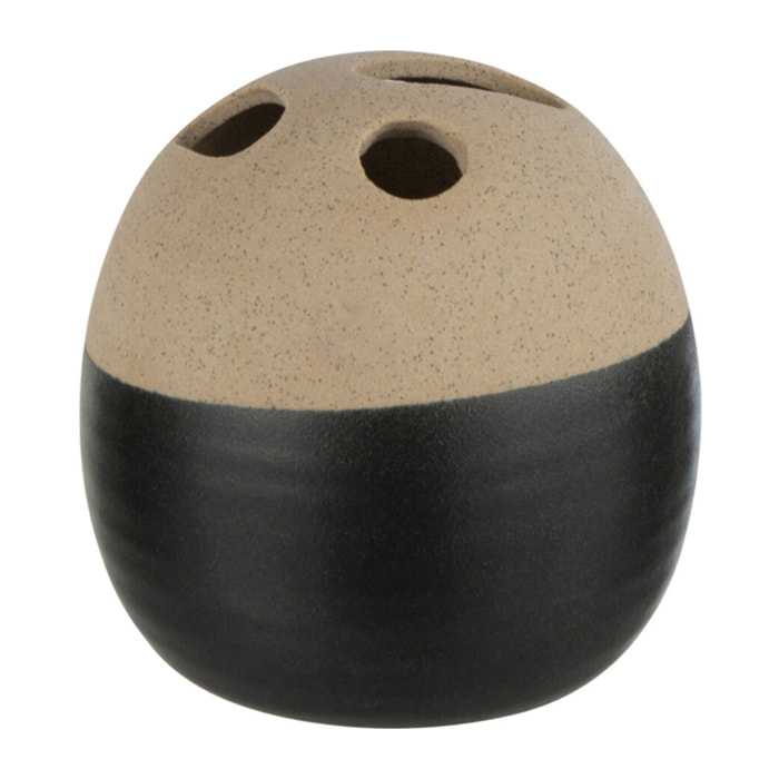 J-Line vase Boule - céramique - beige/noir - small - Ø 15.5 cm