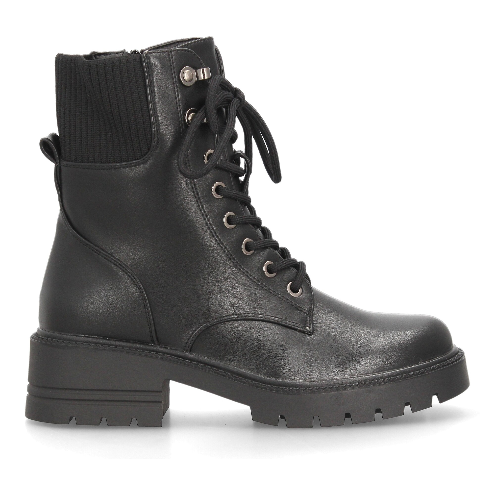 Botines militares con cordones y plataforma para mujer