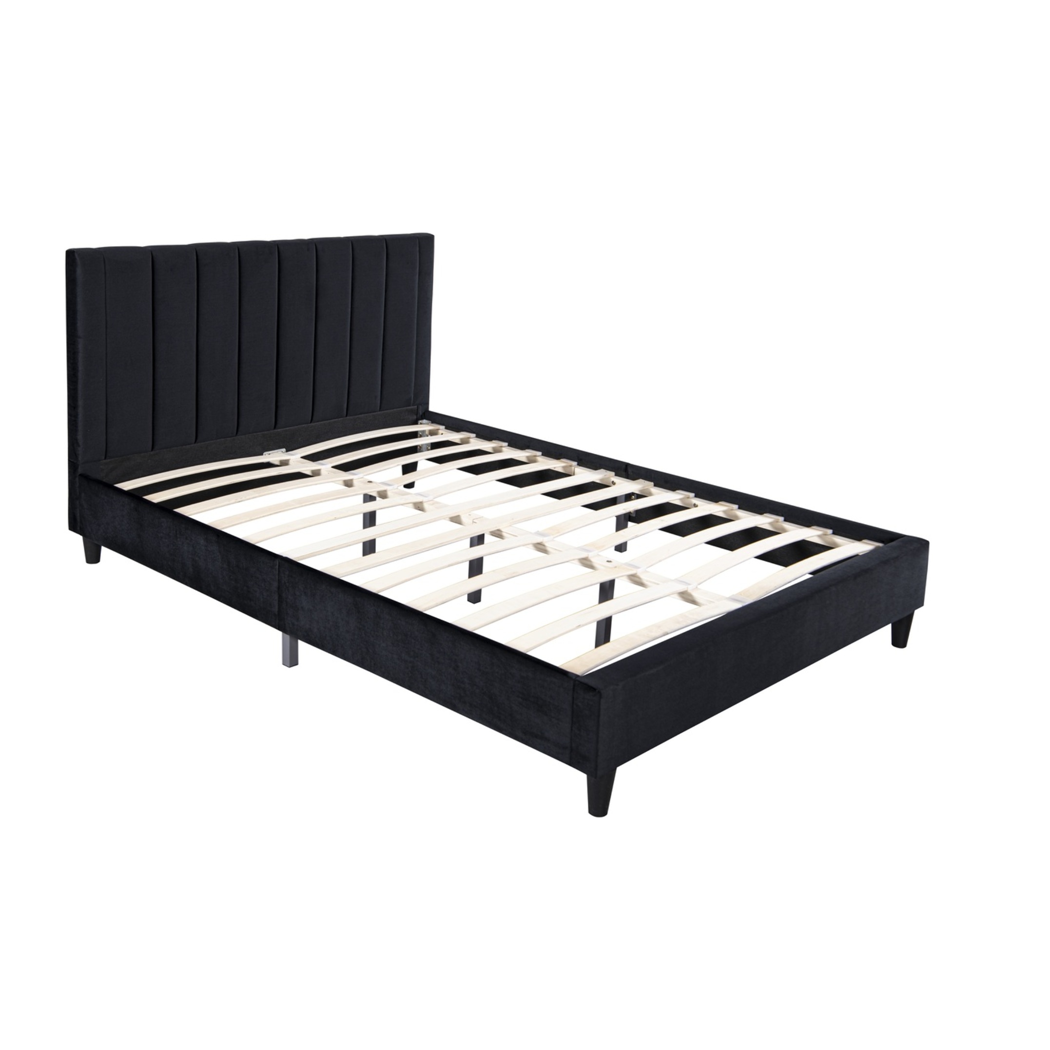 Lit 160x200 cm en velours noir DAKOTA