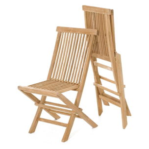 ADAGNA Salon de jardin Teck massif 8 à 10 personnes - Table ovale + 8 chaises