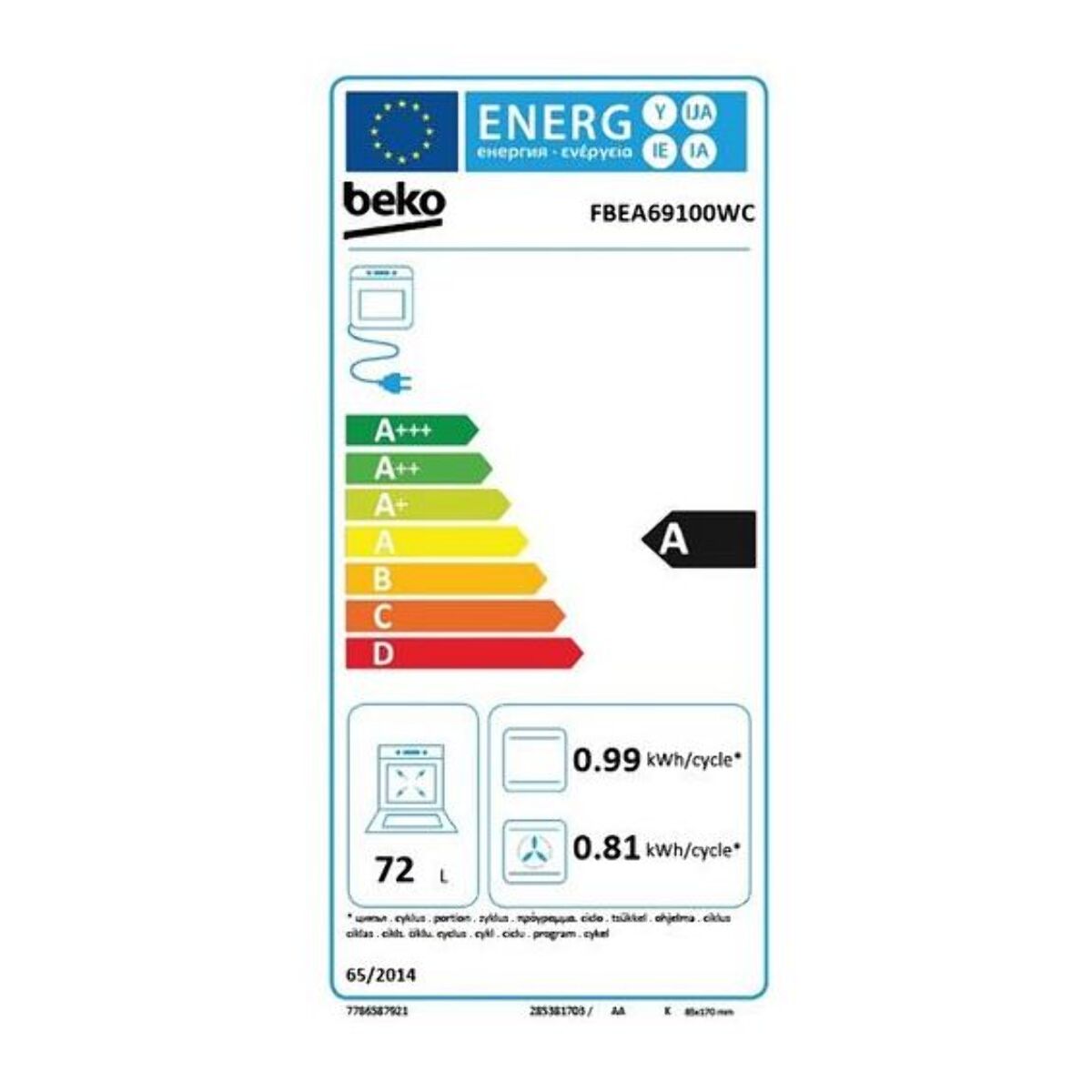 Cuisinière induction BEKO FBMA69100WC
