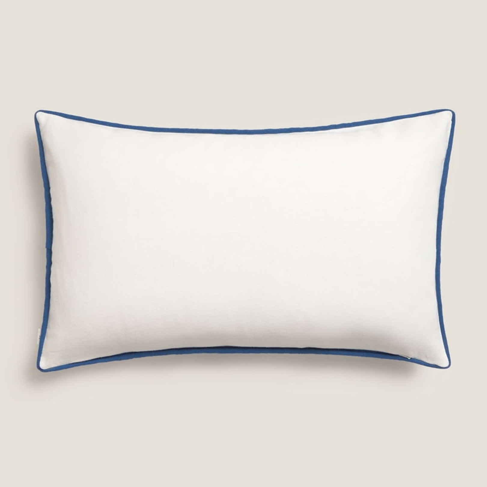 Funda de cojín algodón bordado vegetal Feli color azul Algodón