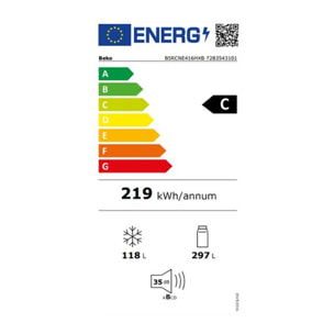Réfrigérateur combiné BEKO B5RCNE416HXB