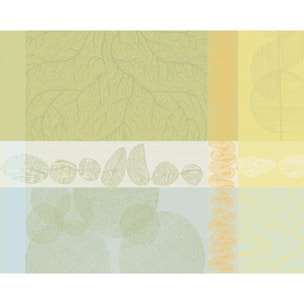 Set pur coton enduit motif jacquard Mille lieues aube