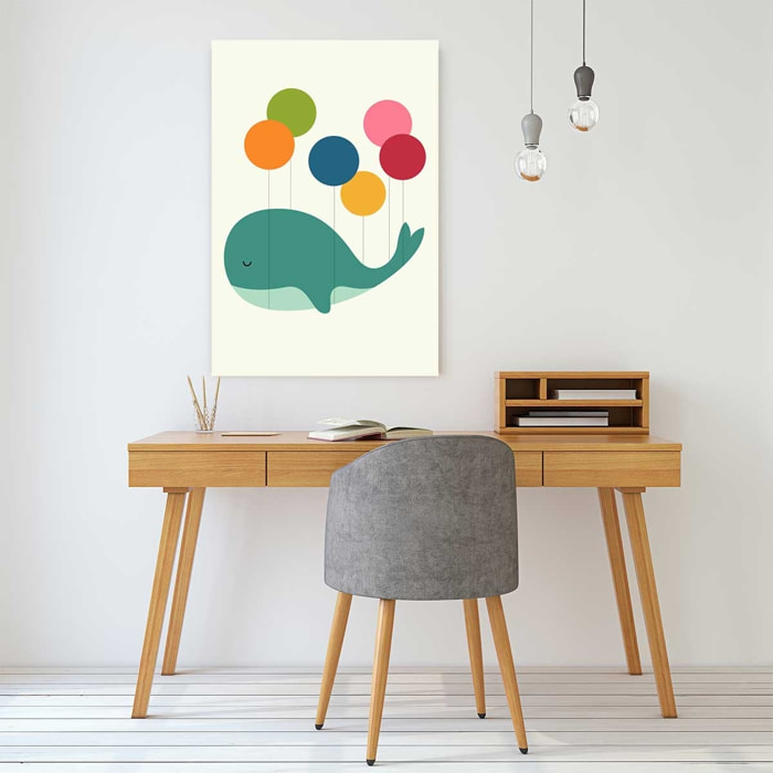 Tableau baleine ballon Toile imprimée
