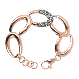Bracciale con Maglie Ovali e Pavé in Prisma Gem Blu