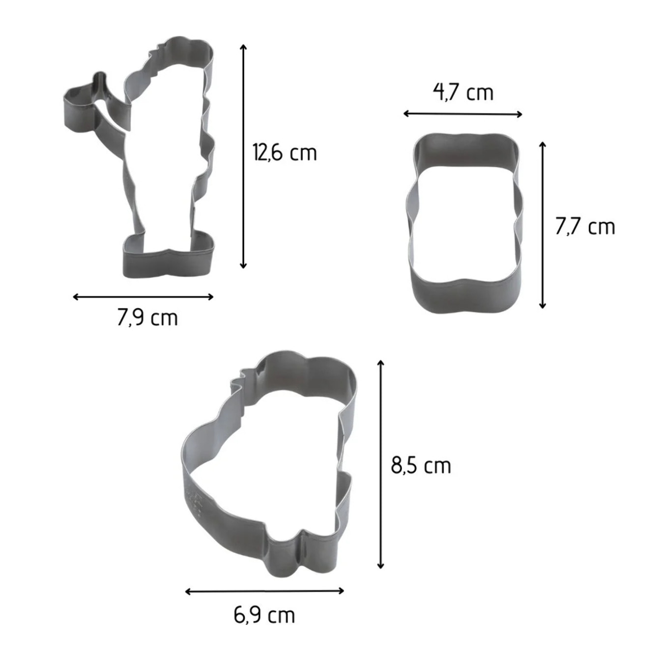 Lot de 3 emporte-pièces oursons en inox Zenker Haribo