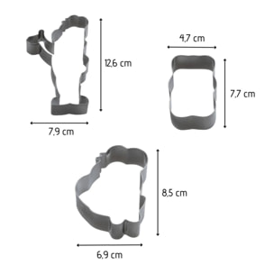 Lot de 3 emporte-pièces oursons en inox Zenker Haribo