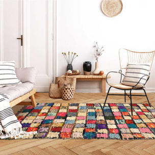 Authentique Tapis berbère fait main en tissu recyclé JUPU