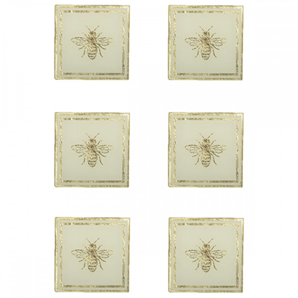 SET DE 6 DESSOUS DE VERRE ABEILLE