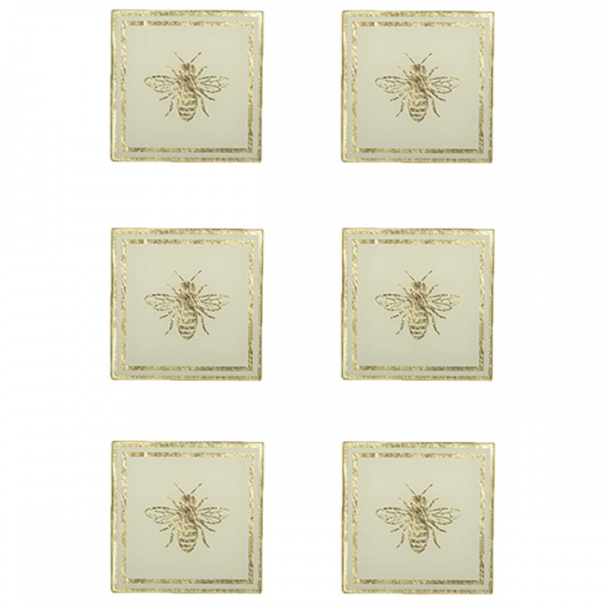 Set de 6 dessous de verre abeille