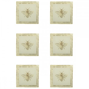 Set de 6 dessous de verre abeille