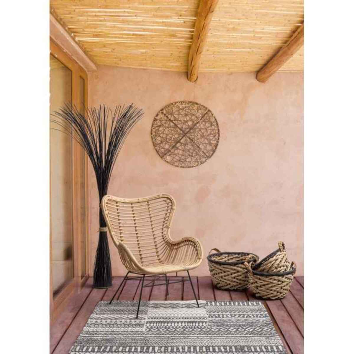 POLTRONA CASILDA CON SCOCCA IN RATTAN