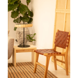 Petite table / tabouret en bois massif au ton naturel de 45x50cm Hauteur: 45 Longueur: 50 Largeur: 30