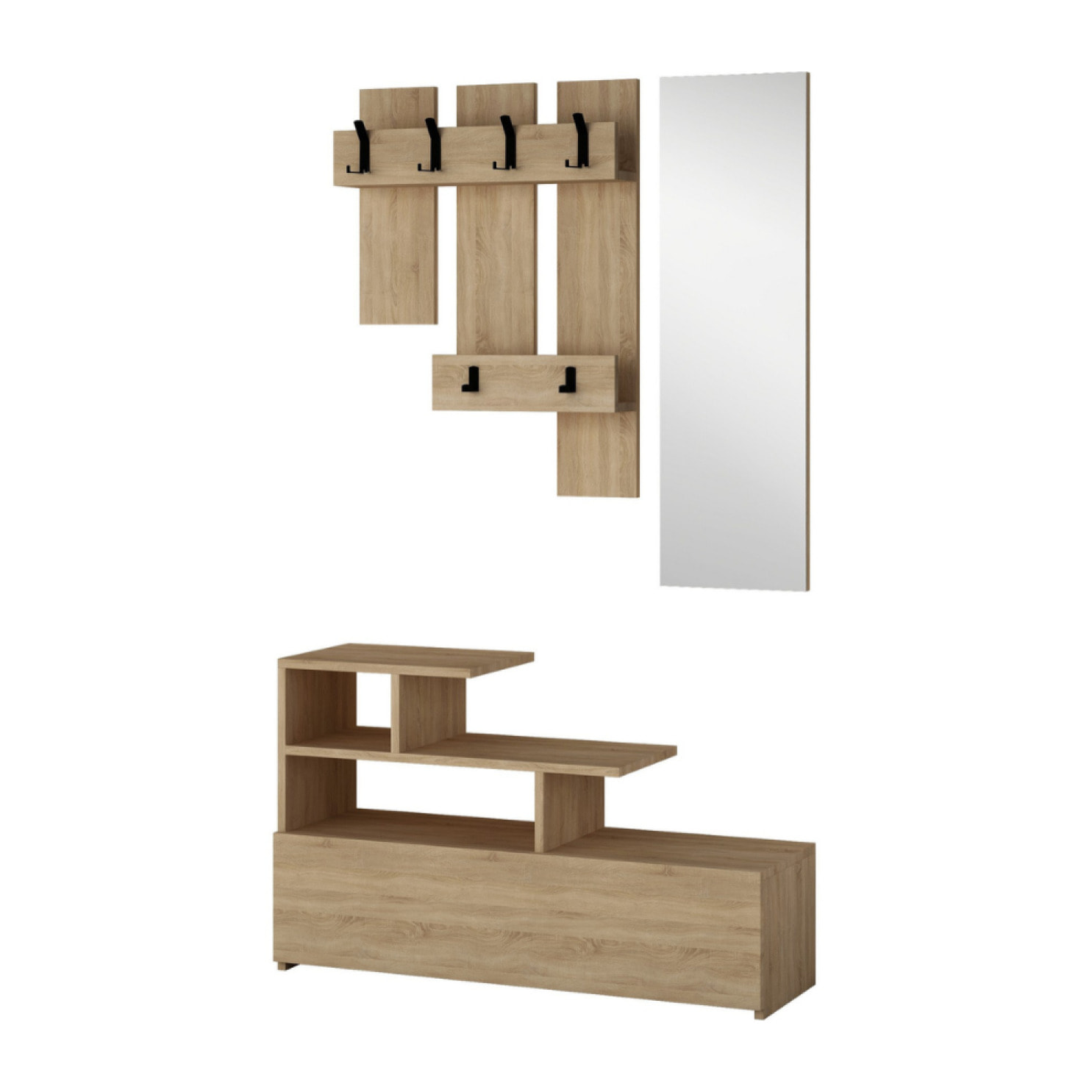 CASABLANCA - Commode à 4 tiroirs bois et blanc
