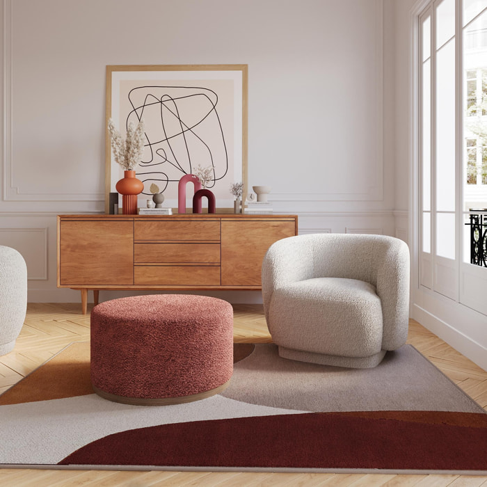 Fauteuil bouclette couleur crème Victoria