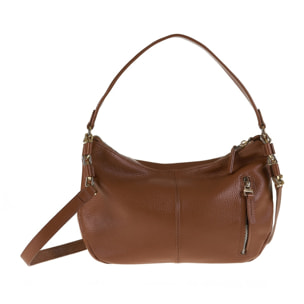 Borsa a spalla da donna Made in Italy - Modello Edera Plus - 100% pelle - 32.5 x 19.0 x 10.0 cm