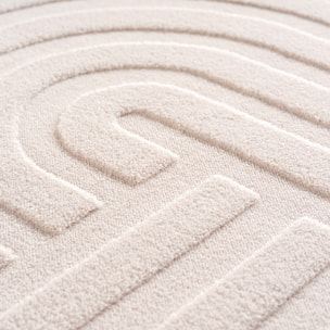 LENNY - Tapis de salon creme au design géométrique