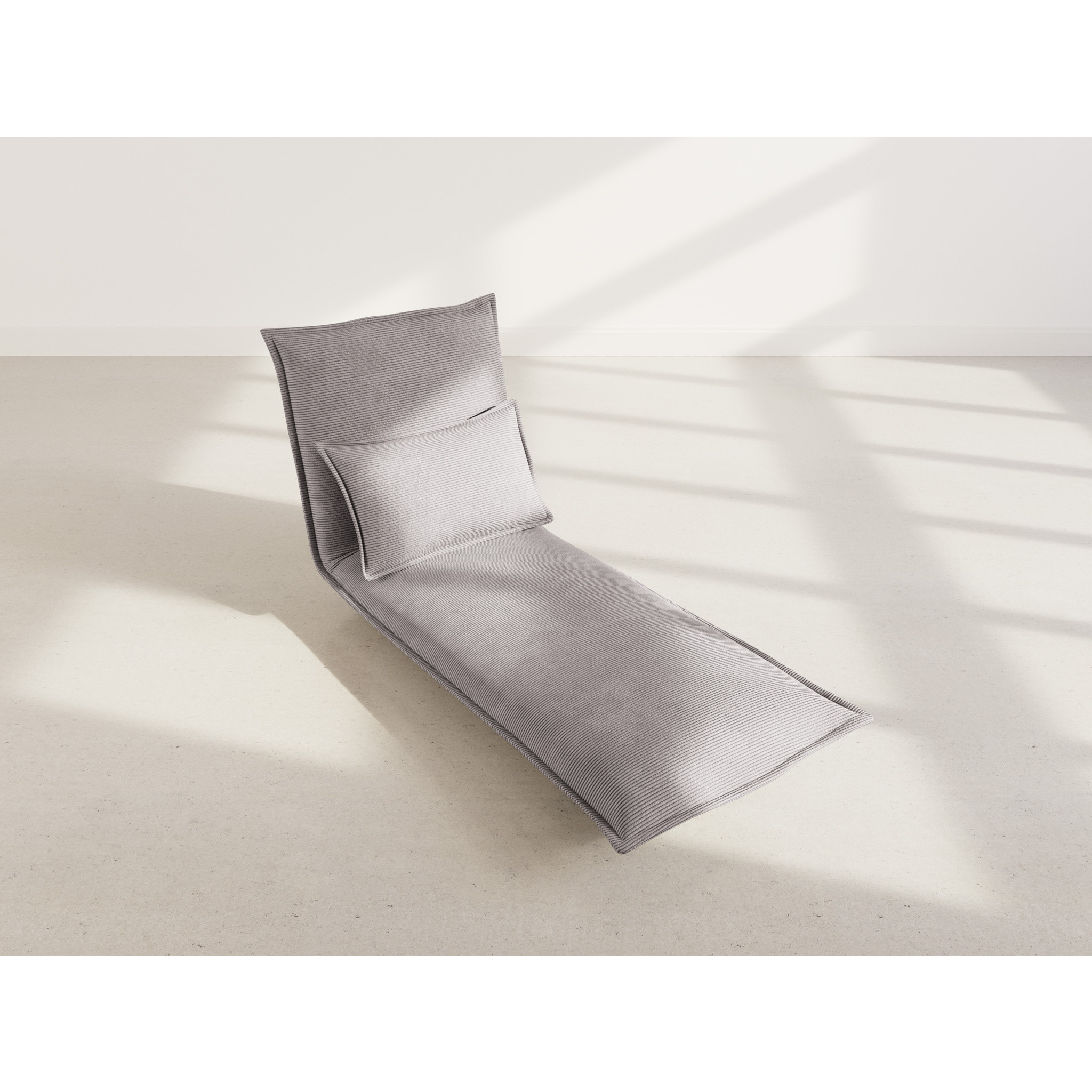 Candice - Banquette 1 place convertible clic-clac en velours côtelé - Gris clair