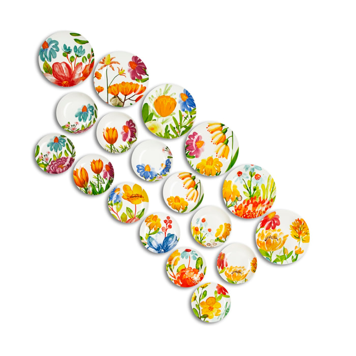 Servizio piatti 18 pezzi Excelsa – Blooming, Porcellana Multicolore