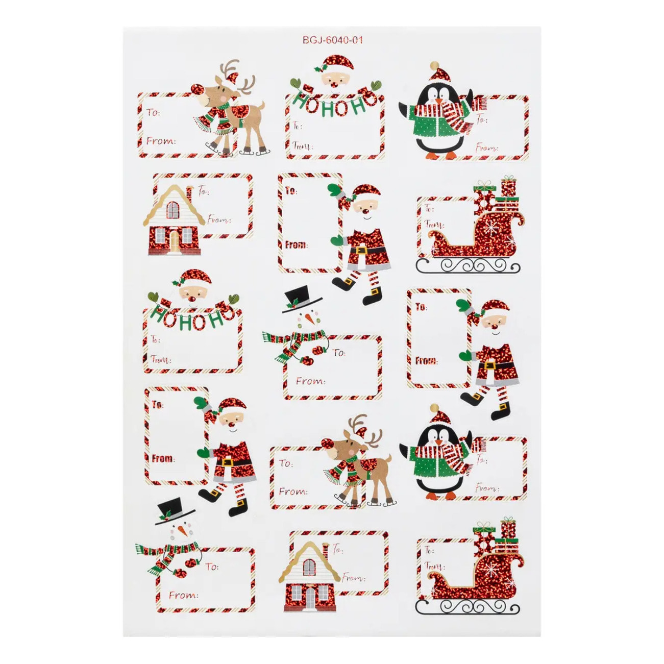 Planche de 30 étiquettes cadeaux 14,8xx21cm autocollantes décor pop